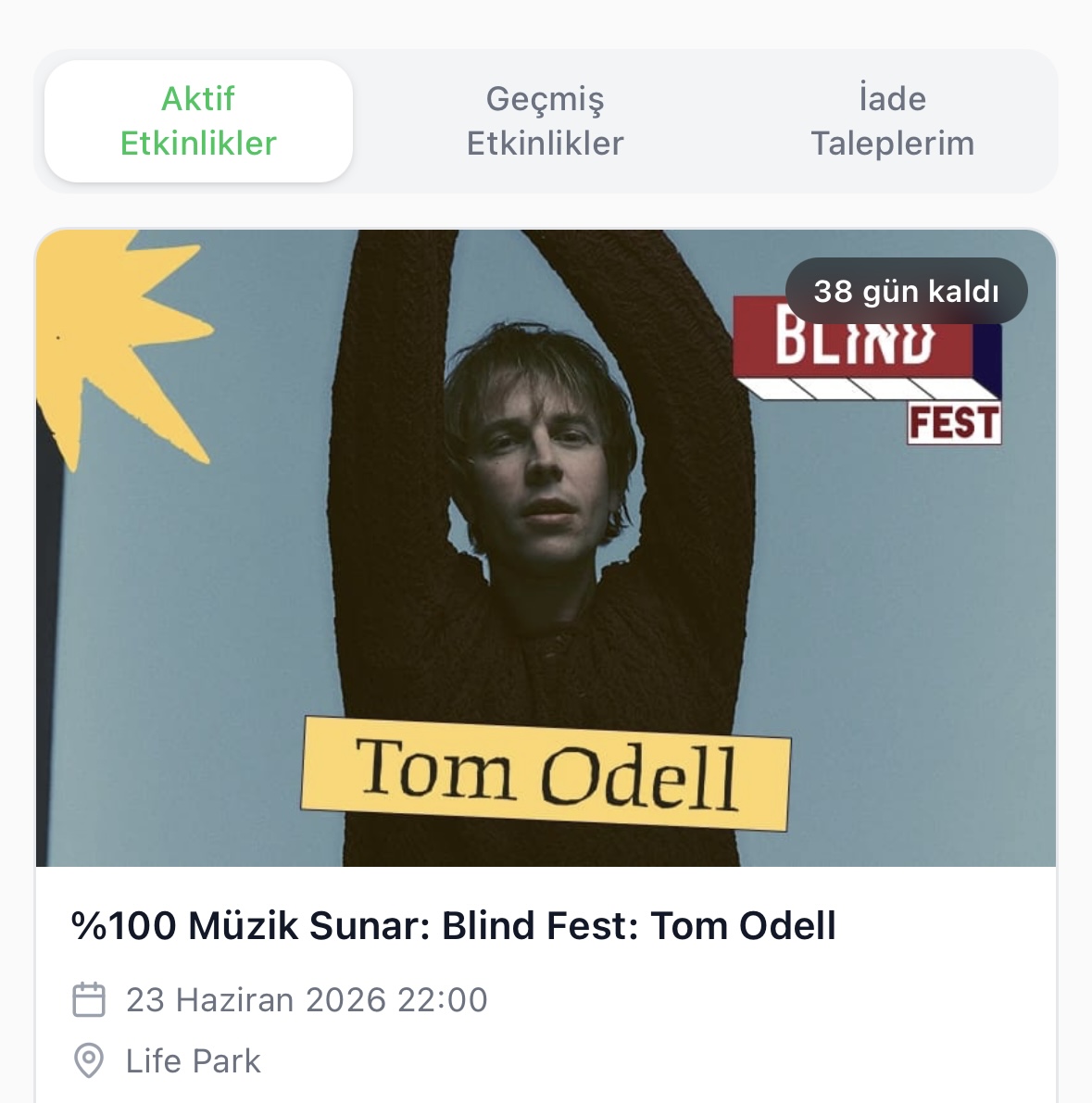 İstanbul tom odell konseri (lounge)