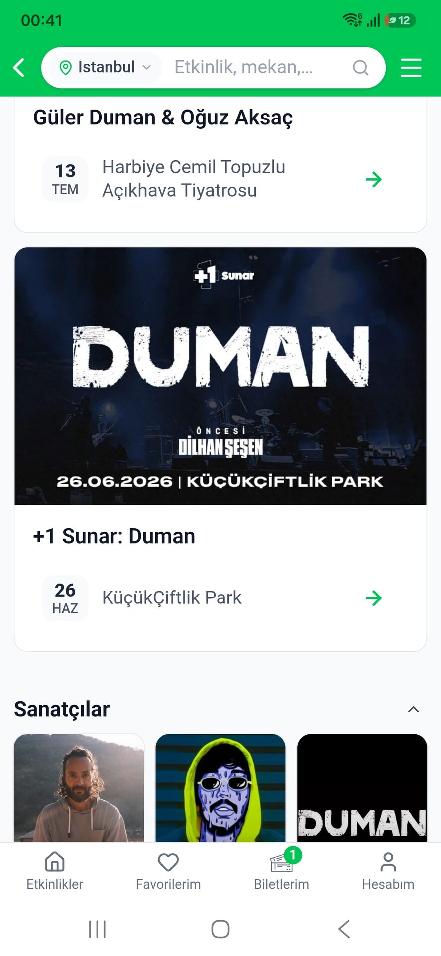 Duman 26 Haziran Küçükçiftlik Park Konseri