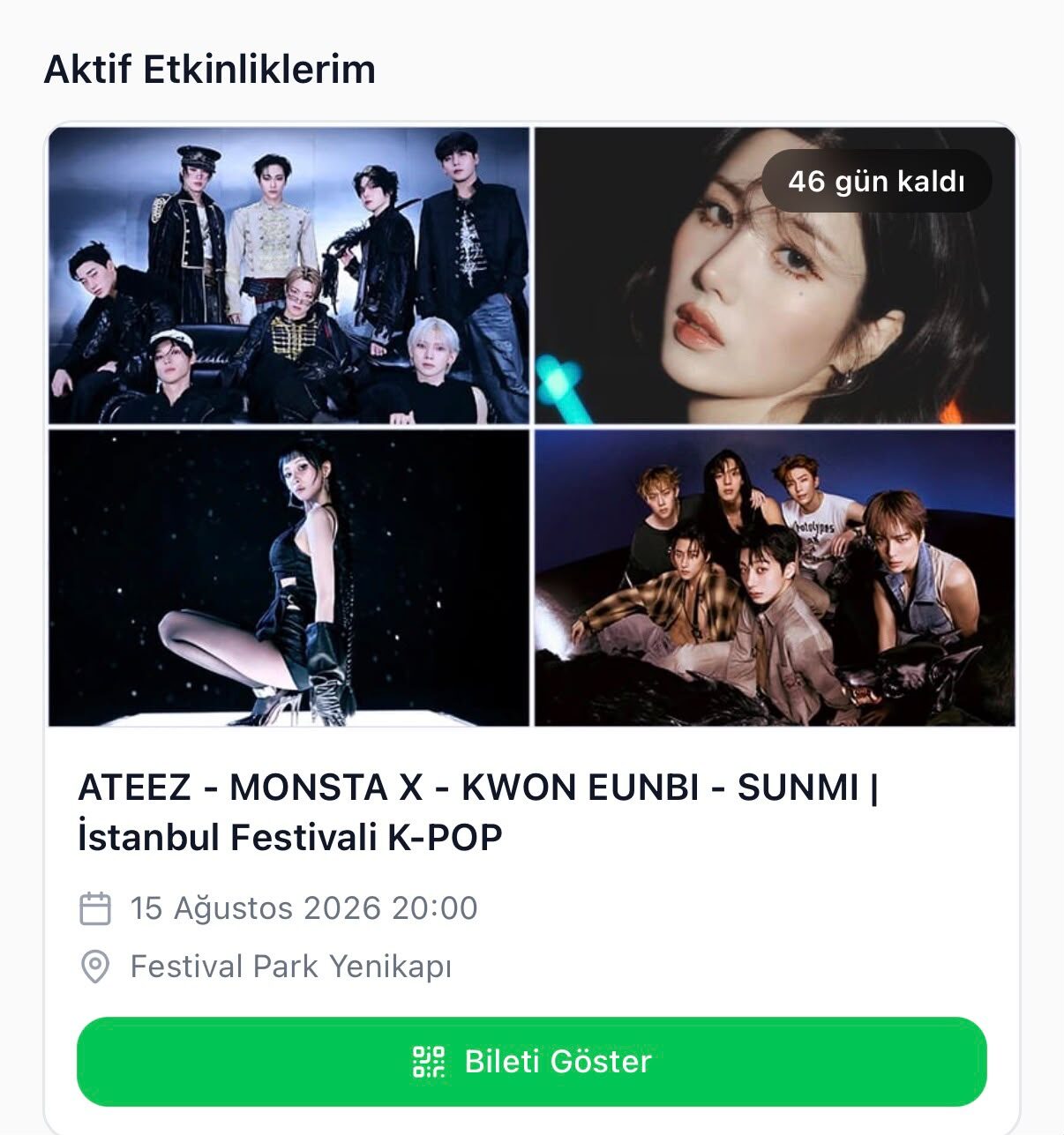SUNMI & MONSTA X İstanbul Festivali Bileti
