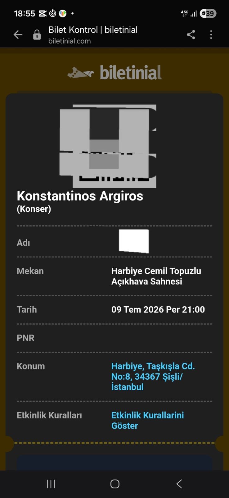 Konstantinos Argiros İstanbul Konser Bileti