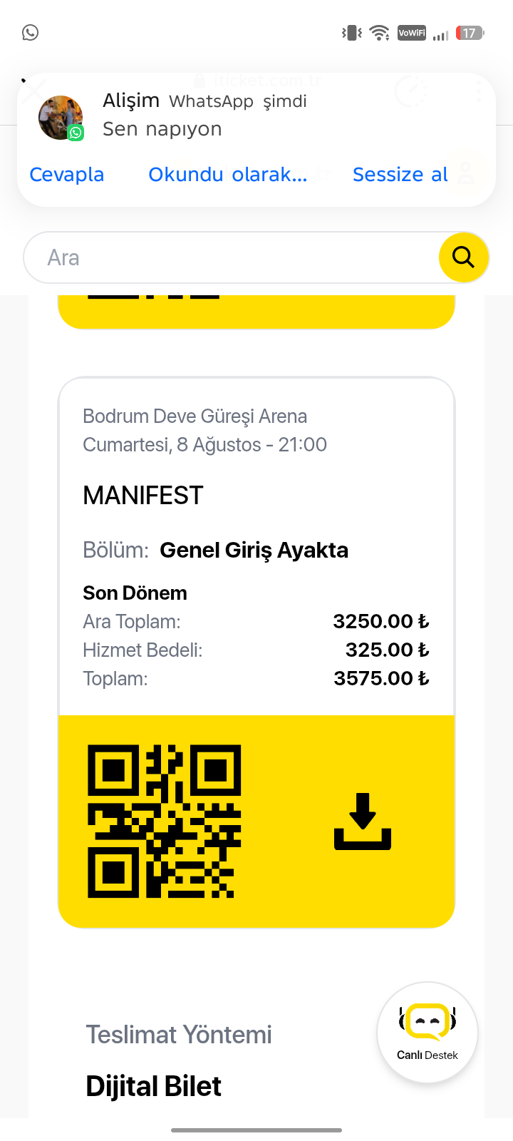 2 manifest bileti