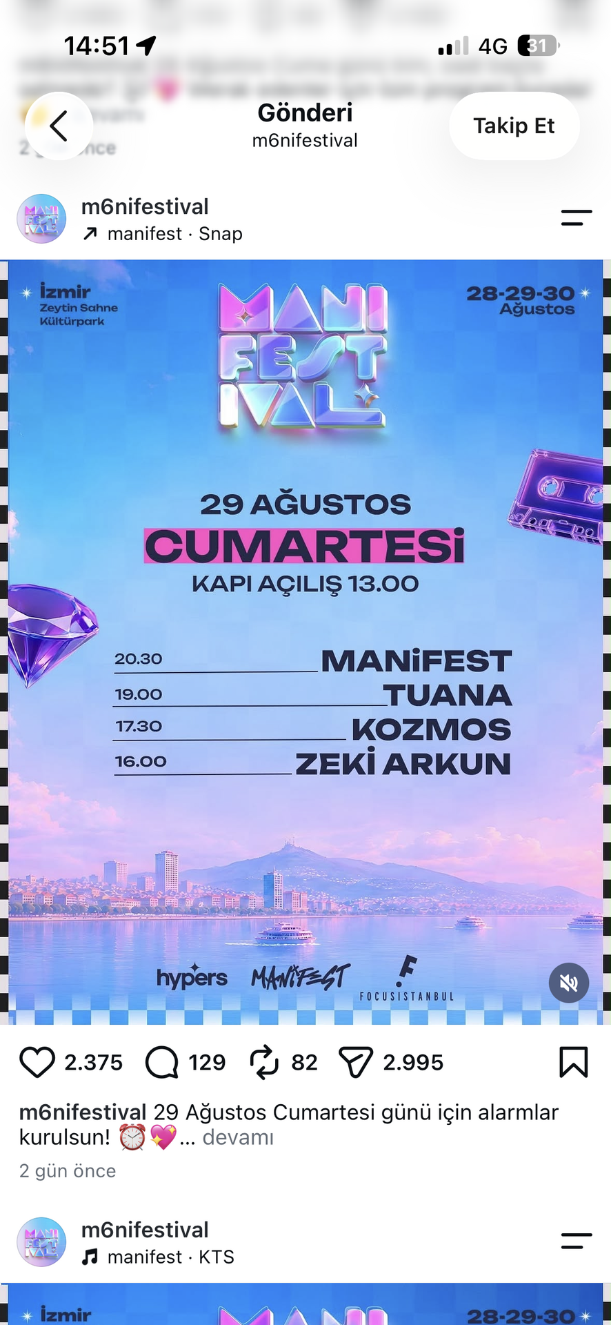 İzmir Manifest Konseri 29 Agustos
