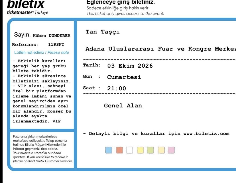 Tan taşçı konser bilet