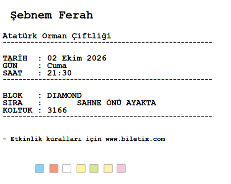 2 Ekim Şebnem Ferah Ankara konseri