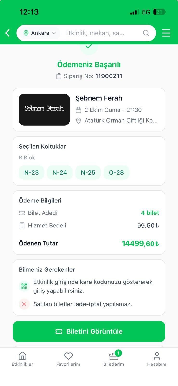 Sebnem ferah konser bileti
