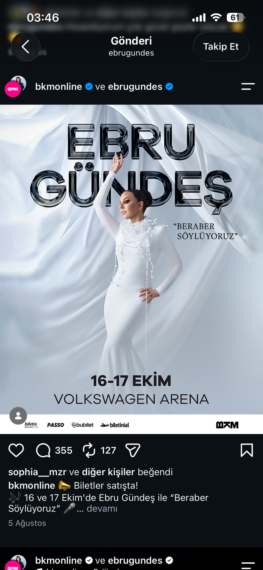 16 Ekim Ebru Gündeş Konseri