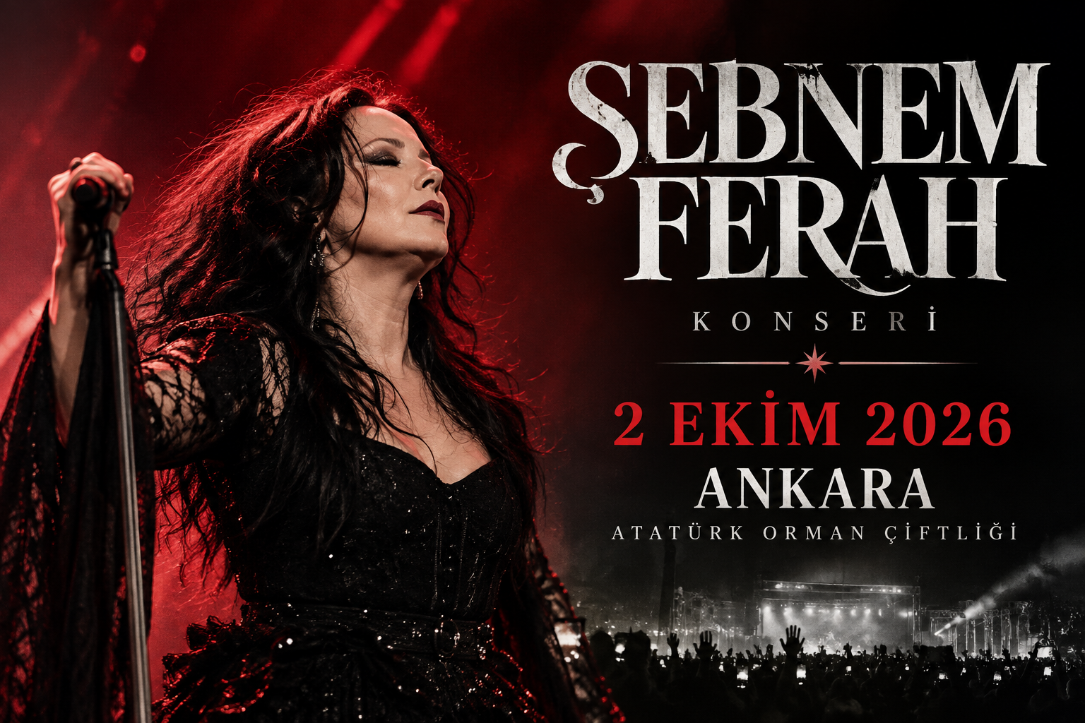 Şebnem Ferah 2 Ekim Ankara Aoç Konser Bileti 2 adet
