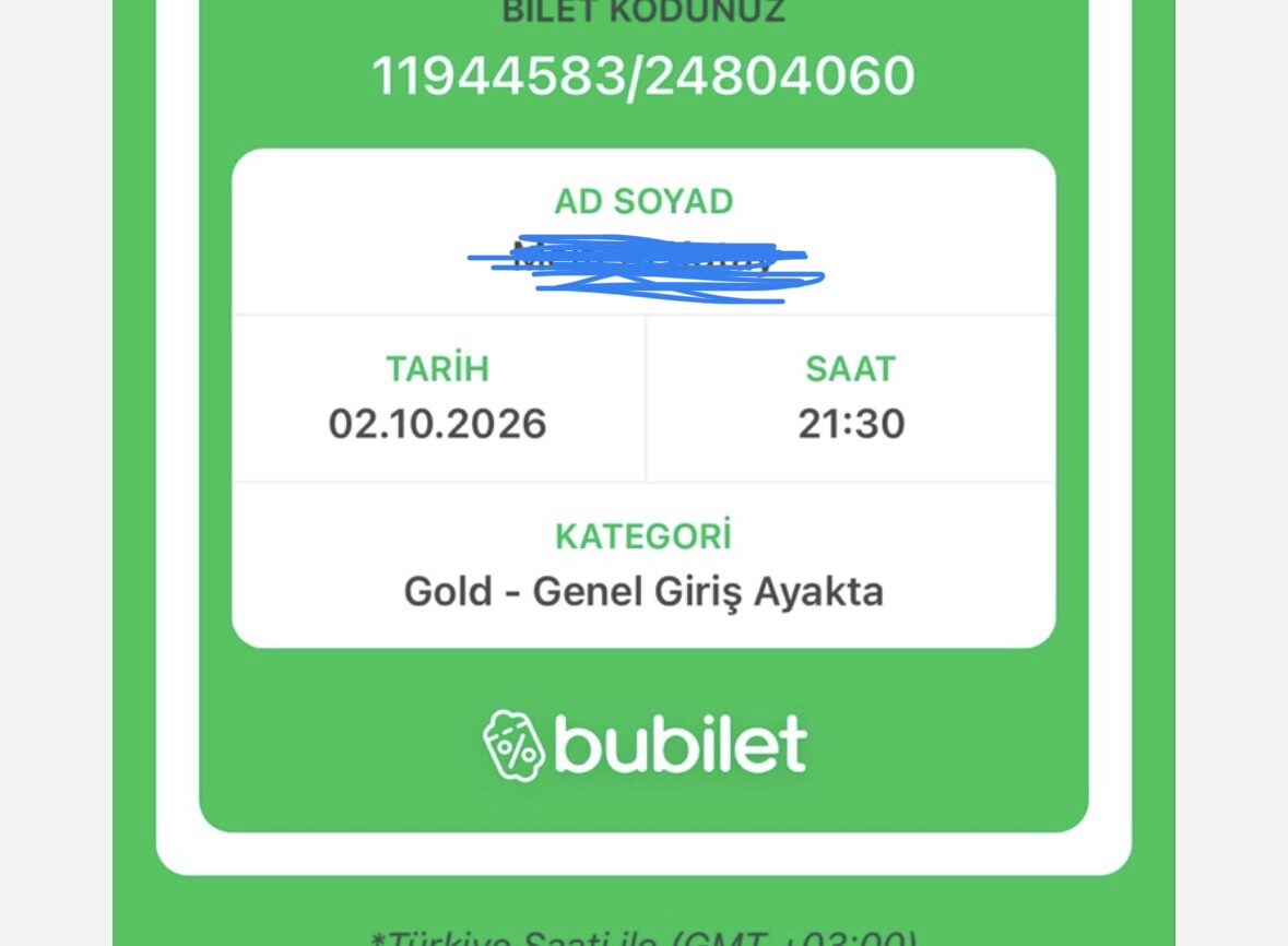 Şebnem Ferah Konseri 2 Ekim 20:30