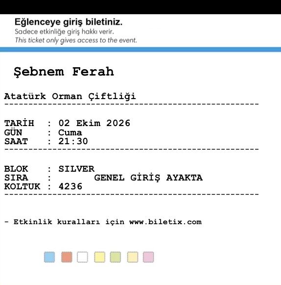 Şebnem ferah 2 ekim ankara konser bileti