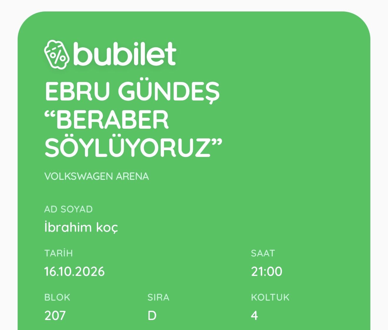 Ebru gundes konser bileti